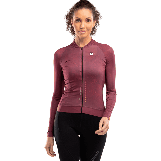 Camisa Jersey Furbo Manga Longa Feminina Borgonha Bordo