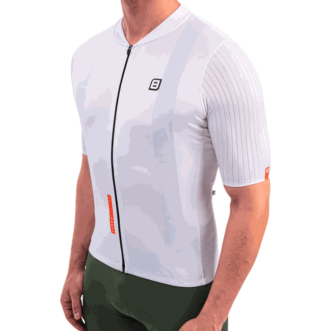 Camisa Jersey Masculina Manga Curta Furbo Euro Supreme Branca e Laranja