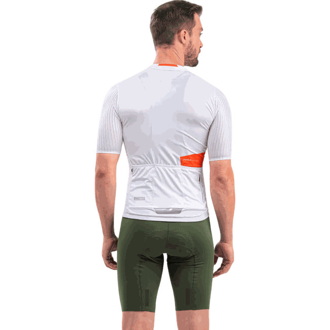 Camisa Jersey Masculina Manga Curta Furbo Euro Supreme Branca e Laranja