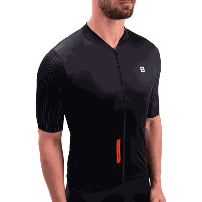 Camisa Jersey Masculina Manga Curta Furbo Euro Supreme Preta e Laranja