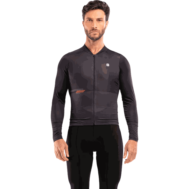 Camisa Jersey Masculina Manga Longa Furbo Euro Invicta Preto e Laranja