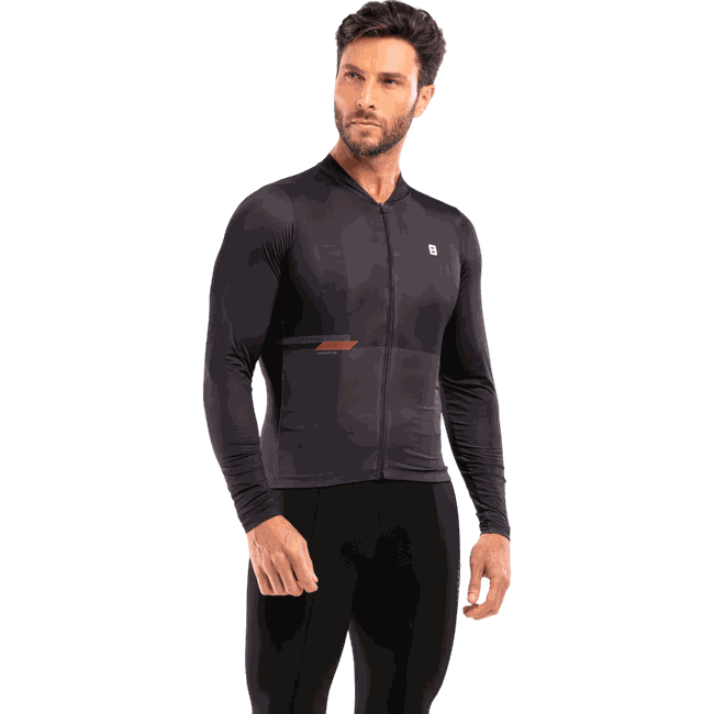 Camisa Jersey Masculina Manga Longa Furbo Euro Invicta Preto e Laranja