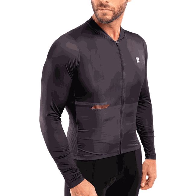 Camisa Jersey Masculina Manga Longa Furbo Euro Invicta Preto e Laranja