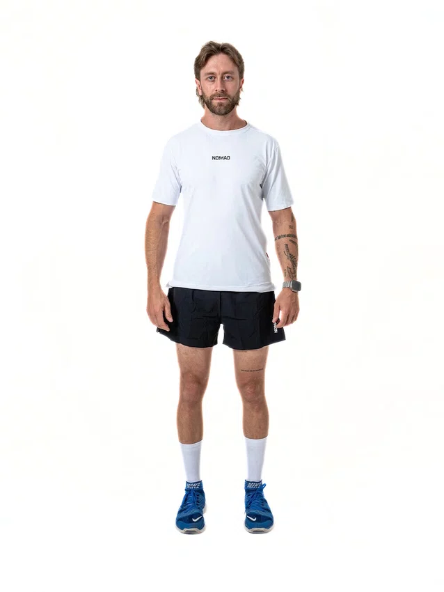 Camisa Masculina Nomad Trail Run Manga Curta Branca