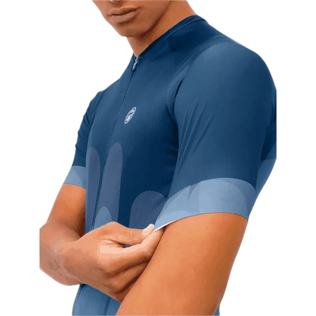 Camisa Masculina Portet Manga Curta Barbedo Calascio Azul