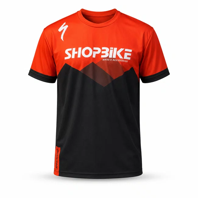 Camisa Shopbike Casual Enduro Preto e Vermelho