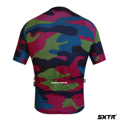 Camisa Sport Xtreme Slim Cargo Masculino Preto e Rosa e Verde