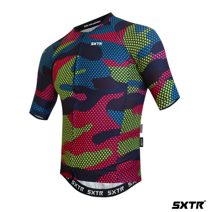 Camisa Sport Xtreme Slim Cargo Masculino Preto e Rosa e Verde