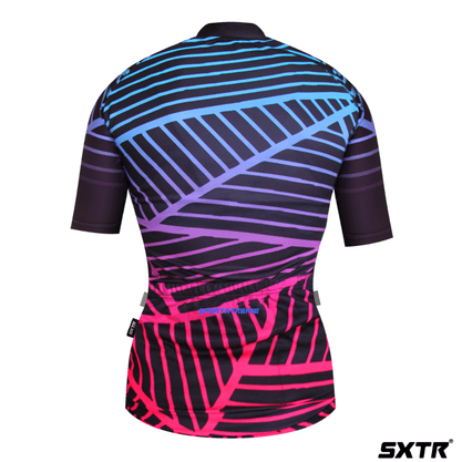 Camisa Sport Xtreme Slim Leaf Feminina Preto e Rosa e Azul