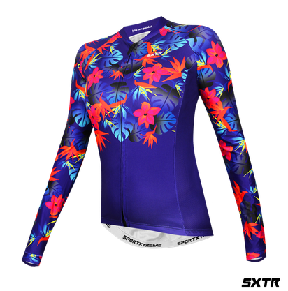 Camisa Sport Xtreme Slim Manga Longa California Feminino Azul e Vermelho
