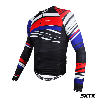 Camisa Sport Xtreme Slim Manga Longa USA Masculino Azul e Branco e Vermelho