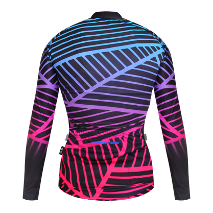 Camisa Sport Xtreme Slim Manga Longa Leaf Feminino Preto e Rosa e Azul
