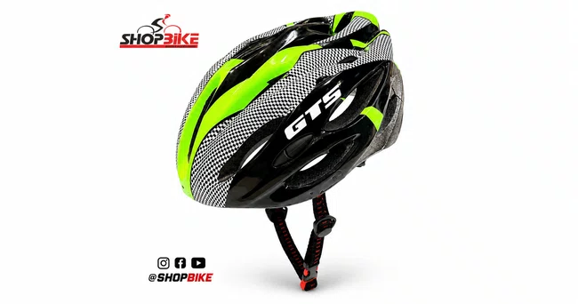 Capacete gts com luz led verde