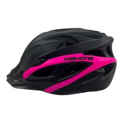 Capacete High One Win C/Vista Light preto e Rosa