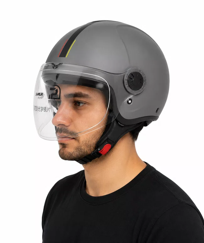 Capacete Scooter C/Viseira Cinza
