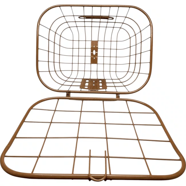 Cesta Grande 26 Oval Aço com Suporte com Haste Marrom