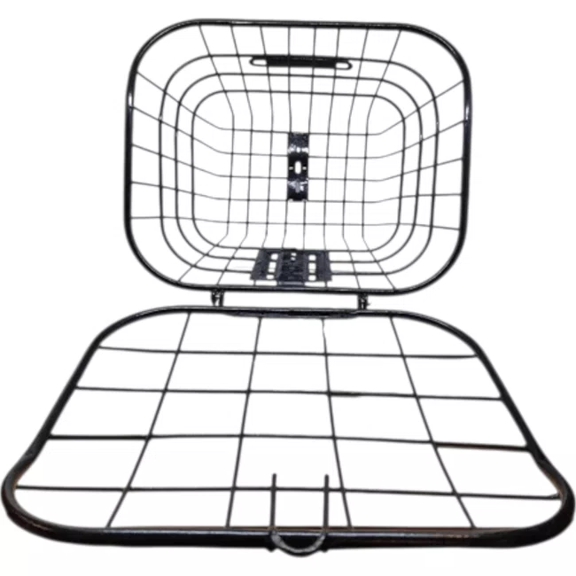 Cesta Grande 26 Oval Aço com Suporte com Haste Preto