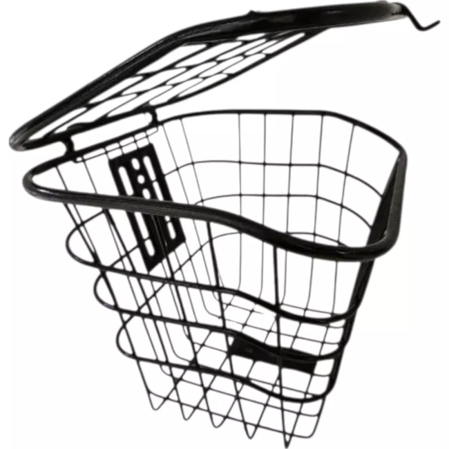 Cesta Grande 26 Oval Aço com Suporte com Haste Preto