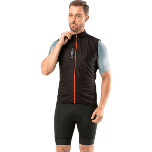 Colete Corta Vento Furbo Masculino Intense PP Preto e Laranja