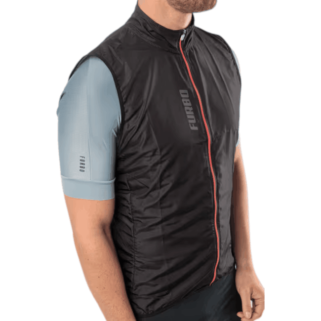 Colete Corta Vento Furbo Masculino Intense PP Preto e Laranja