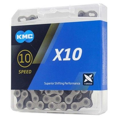 Corrente KMC X10 10 Velocidades Prata e Preta