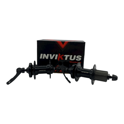 Cubo Inviktus Cassete 8/9/10/11v padrão Shimano 36f freio disco Alumínio Dt/Ts c/rolamento e blocagem Preto