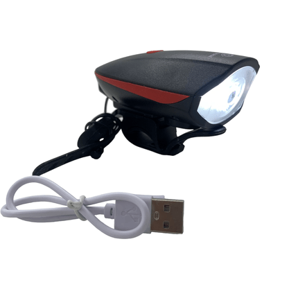Farol com Buzina Defqual USB 250 Lumens