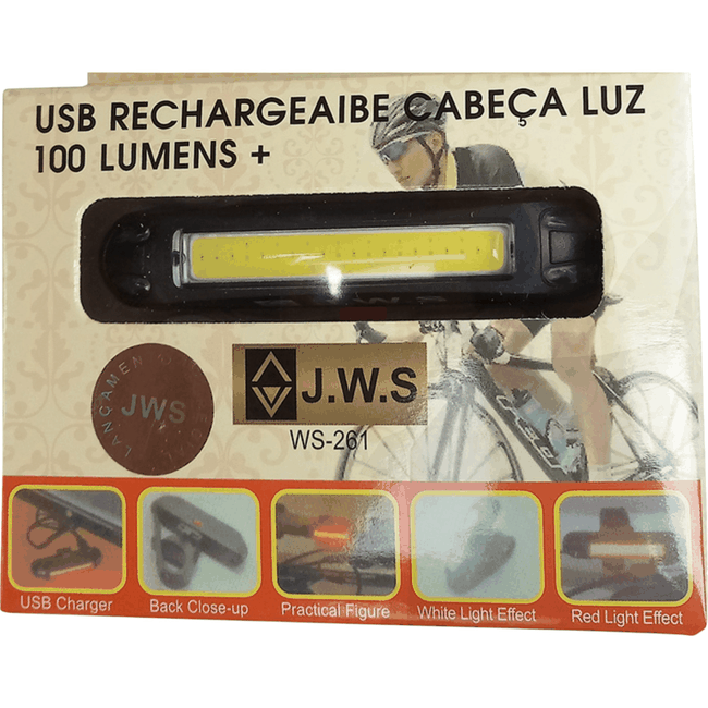 Farol JW.S. WS-263 Brilho Led 1500 Lumens + Sinalizador Cabeça Luz JYX WS-261 Led 100 Lumens