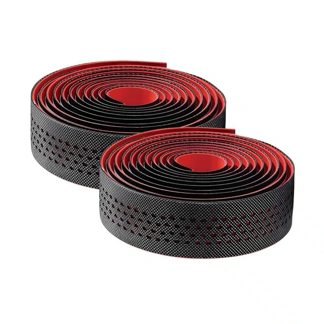 Fita de guidao velo c/gel preto/vermelho
