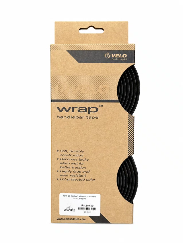 Fita de guidao velo vlt-3079 pu c/gel preto