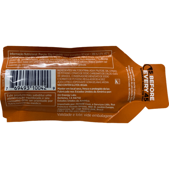 Gel Energy GU Suplemento Energético para Atletas Sabor Caramelo