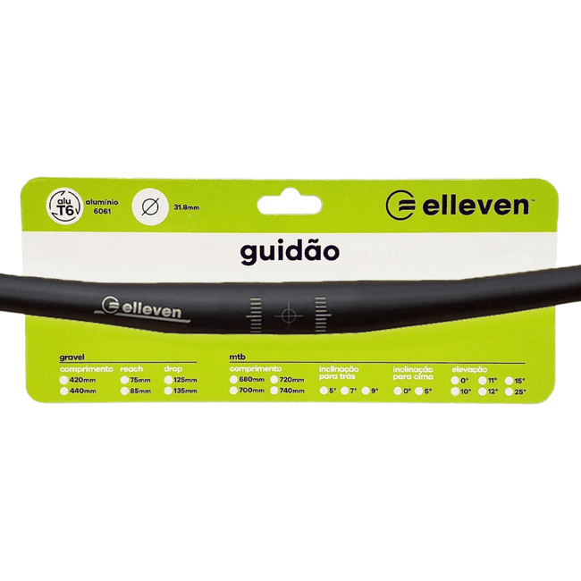 Guidão Elleven MTB Reto Alumínio T6 31.8mm 700mm