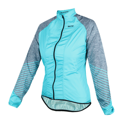 Jaqueta Corta Vento SportXtreme Active Bahamas Fem Turquesa e Mescla Cinza