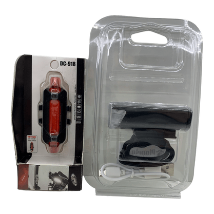Kit Farol e Sinalizador USB 300 Lumens