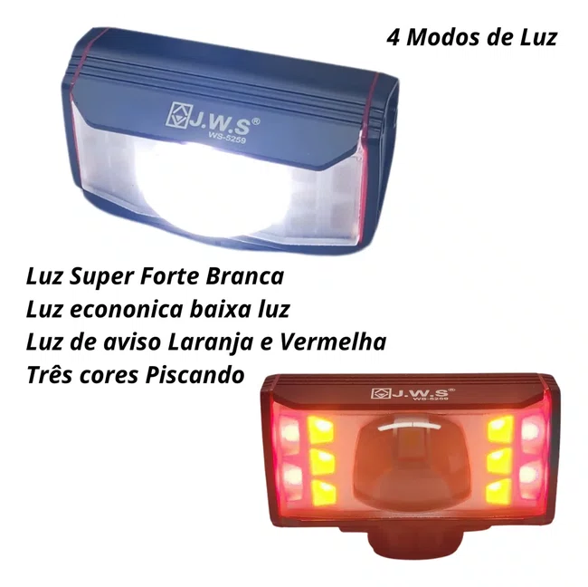 Kit farol j.w.s ws-5259 50000 lumes+sinalizador 10 lumes