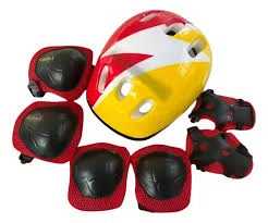 Kit Proteção Infantil Completo Raio Vermelho Com Amarelo