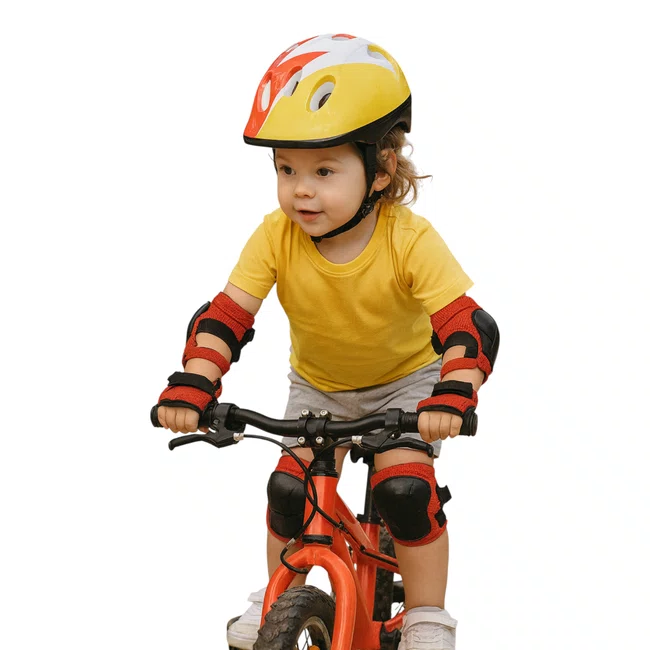 Kit Proteção Infantil Completo Raio Vermelho Com Amarelo