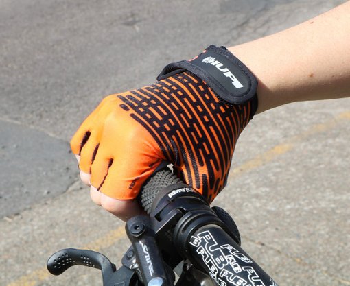 Luva Hupi Eco Bio Dedo Curto Laranja Neon