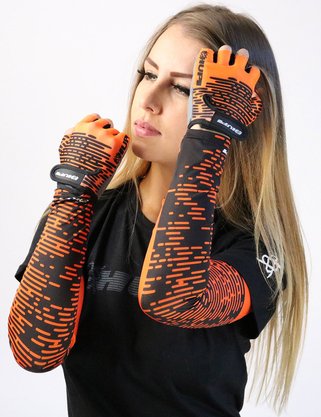 Luva Hupi Eco Bio Dedo Curto Laranja Neon