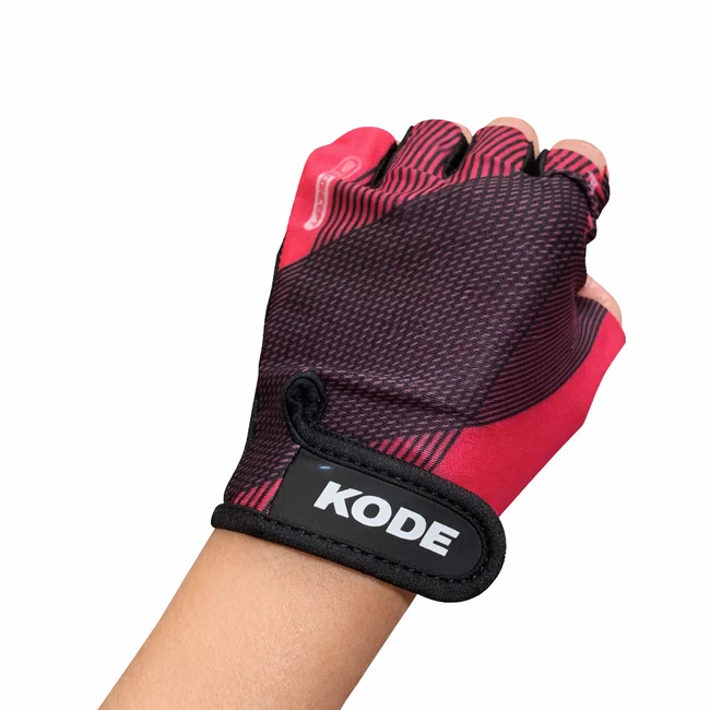 Luva kode racing dedo curto p preto/pink