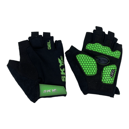 Luva Ciclismo Sky Nano Gel Preto e Verde