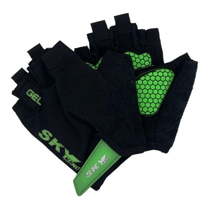 Luva Ciclismo Sky Nano Gel Preto e Verde
