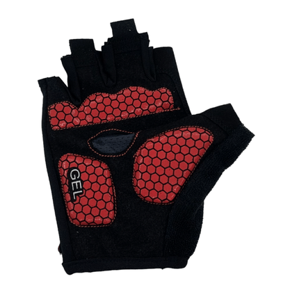 Luva Ciclismo Sky Nano Gel Preto e Vermelho