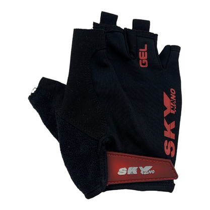Luva Ciclismo Sky Nano Gel Preto e Vermelho