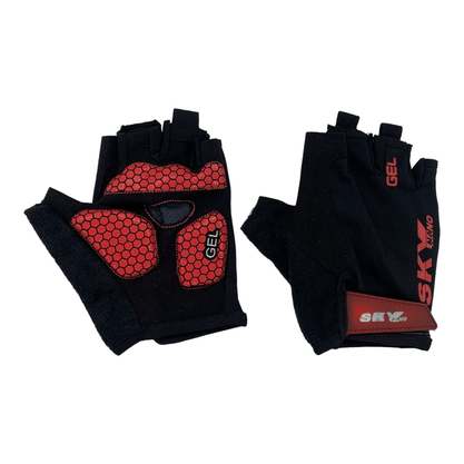 Luva Ciclismo Sky Nano Gel Preto e Vermelho