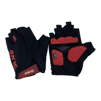 Luva Ciclismo Sky Nano Gel Preto e Vermelho