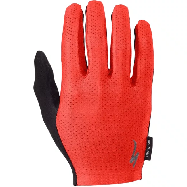 Luva Specialized BG Grail Dedo Comprido Vermelho e Preto