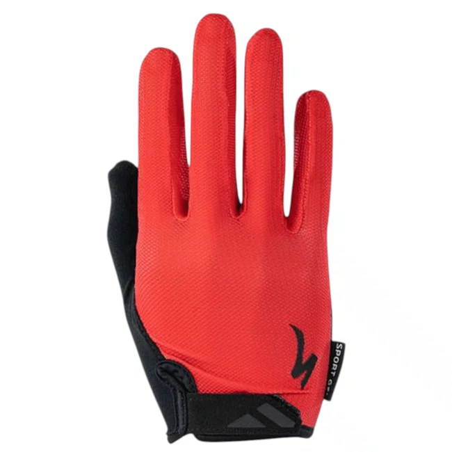 Luva Specialized BG Sport Gel Dedo Longo Masculino Vermelho e Preto