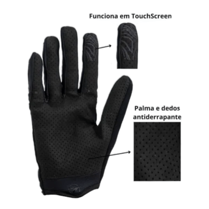 Luva TSW 07 MTB Dedo Longo Preto