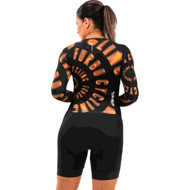 Macaquinho Feminino Manga Longa Furbo Mory Spire Blade Preto e Bege